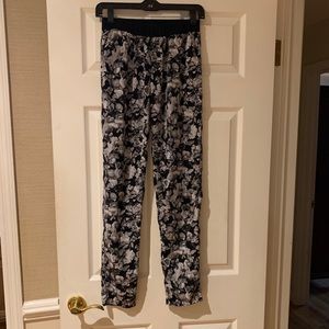Black and white Rose Pants